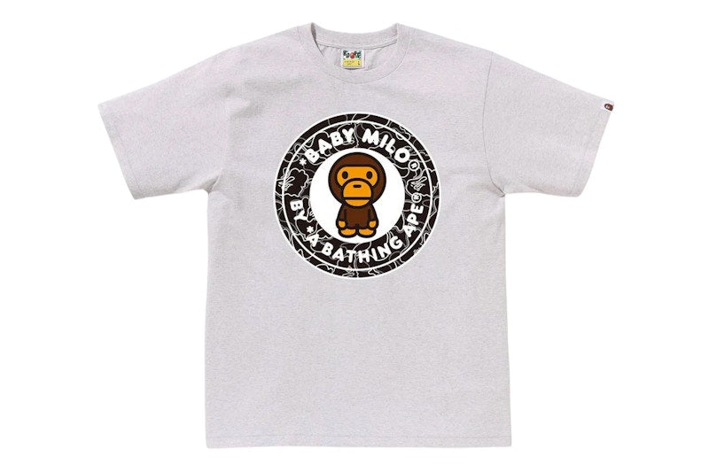 BAPE Neon Camo Milo Busy Works Tee Gray