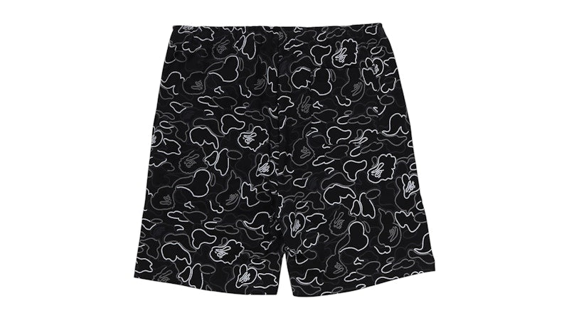 BAPE Neon Camo Regular Fit Sweat Shorts Black