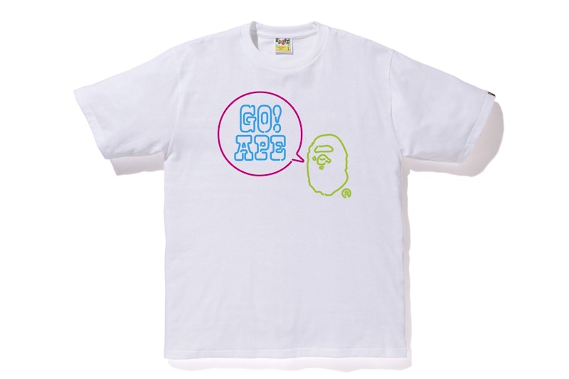 BAPE Neon Sign Go Ape Tee White