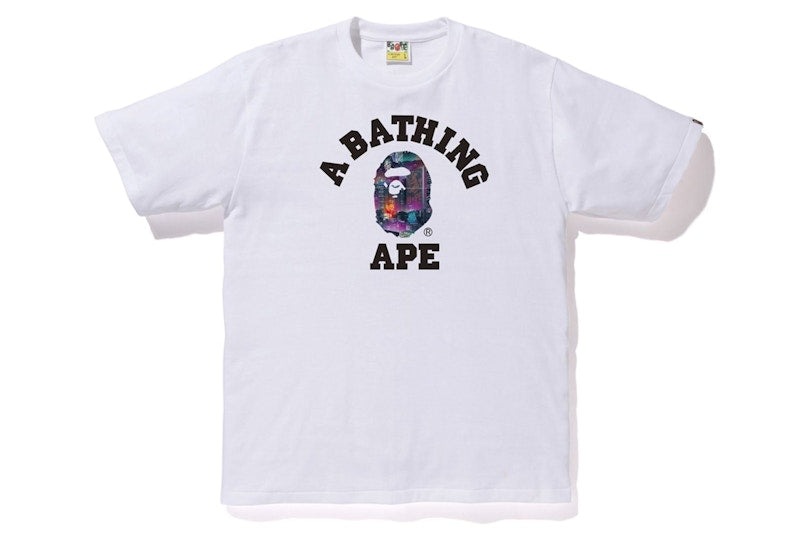 BAPE Neon Tokyo College Tee White