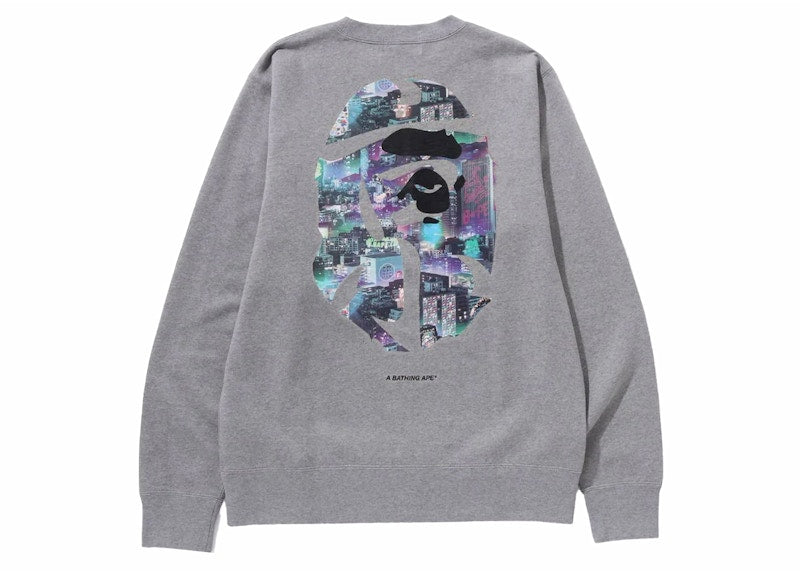 BAPE Neon Tokyo Crewneck (FW23) Gray