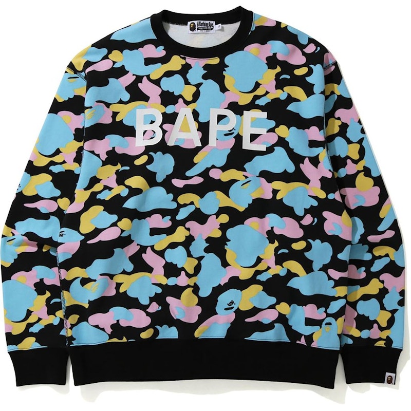 BAPE New Multi Camo Bape Relaxed Crewneck Black
