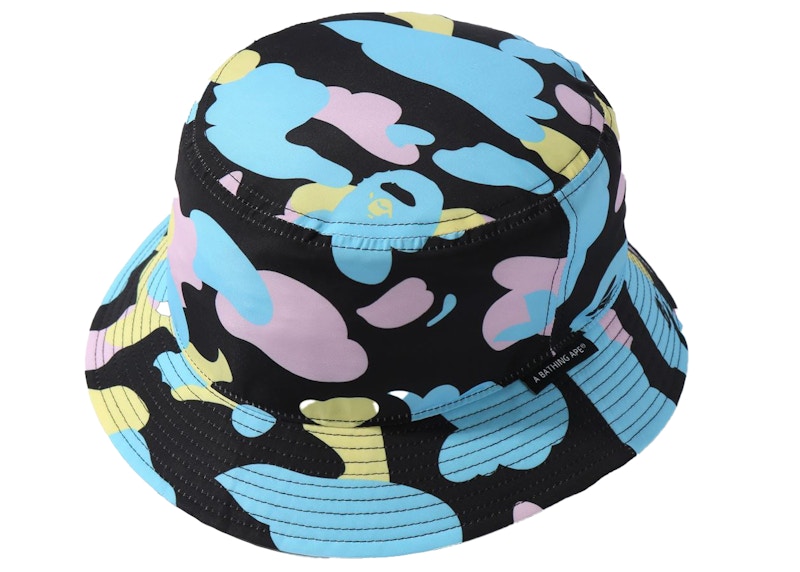 BAPE New Multi Camo Bucket Hat Black