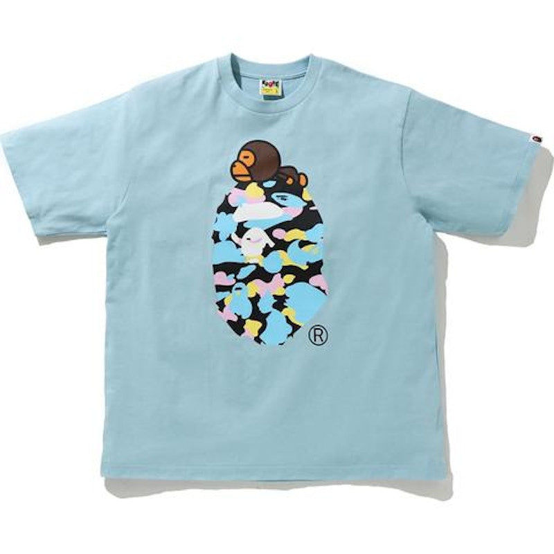 BAPE New Multi Camo Milo On Ape Relaxed Tee Sax