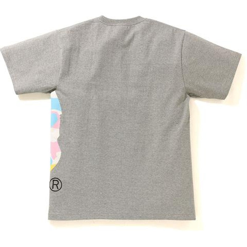 BAPE New Multi Camo Side Big Ape Head Tee Gray