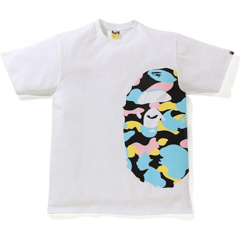 BAPE New Multi Camo Side Big Ape Head Tee White