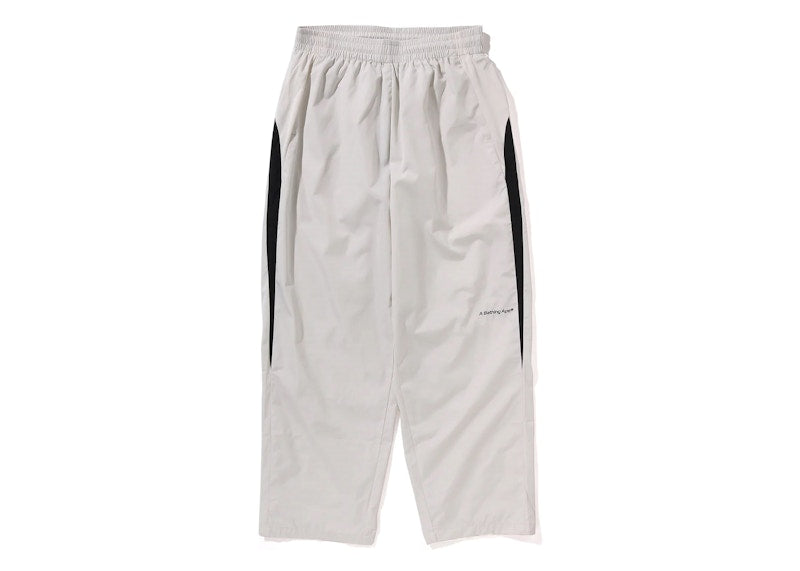 BAPE Nylon Loose Fit Track Pants Ivory