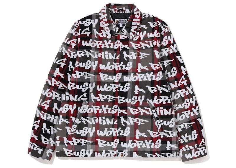 BAPE One Point Bape Graffiti Check Zip Jacket Black