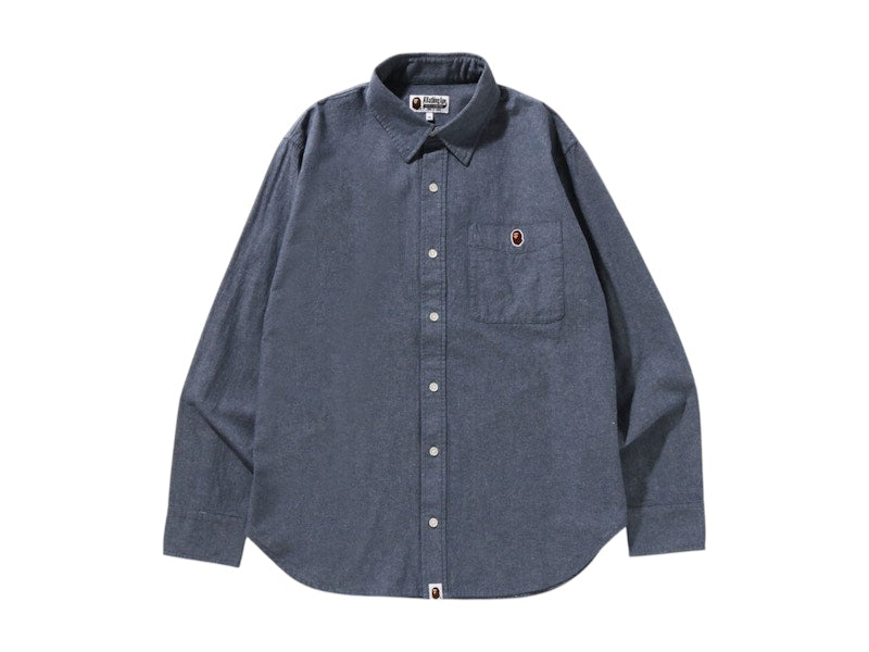 BAPE One Point Chambray Shirt Light Indigo