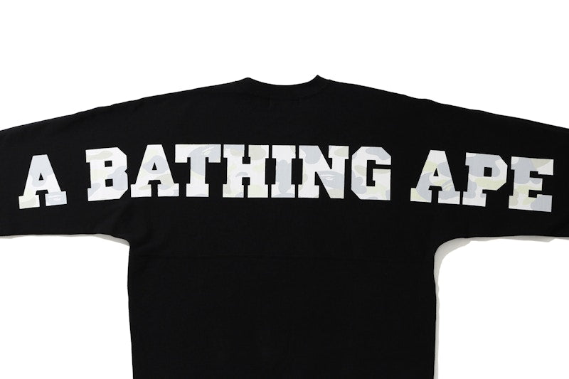 BAPE One Point City Camo Big Logo Wide Crewneck Black