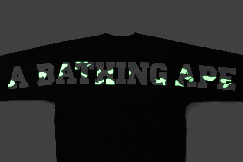 BAPE One Point City Camo Big Logo Wide Crewneck Black