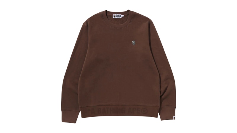 BAPE One Point Crewneck Sweatshirt Brown
