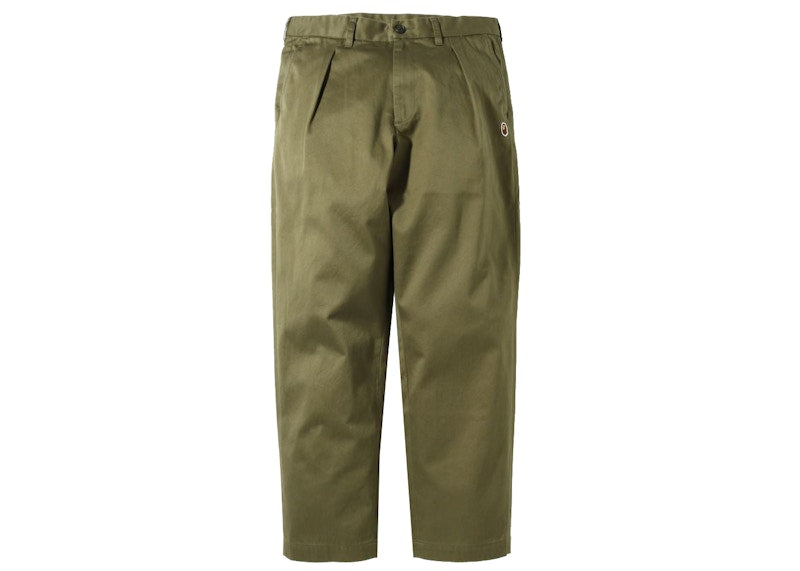 BAPE One Point Loose Fit Chino Pants Olivedrab