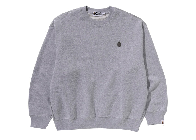 BAPE One Point Relaxed Fit Crewneck Sweatshirt Gray