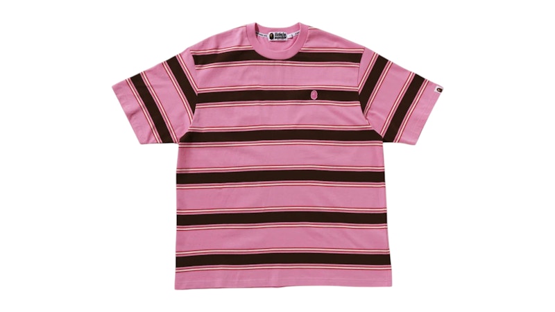 BAPE One Point Strip Relaxed Fit Tee Pink