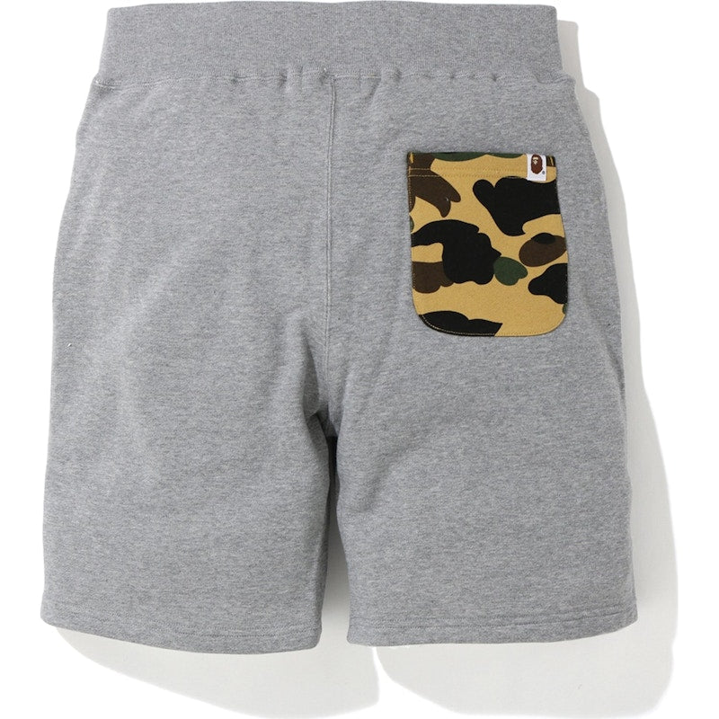 BAPE One Point Sweat Shorts Grey/Yellow