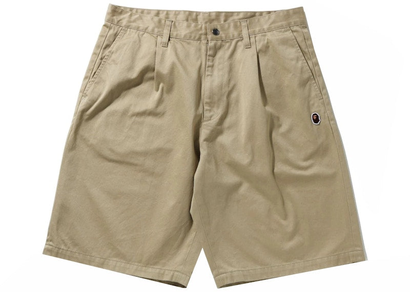 BAPE One Point Wide Fit Chino Shorts Beige