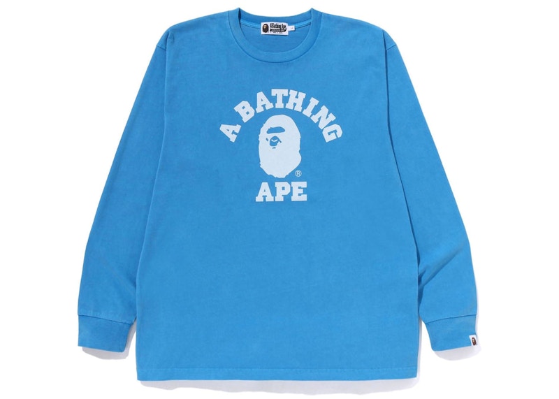 BAPE Overdye College Relaxed Fit L/S Tee Blue