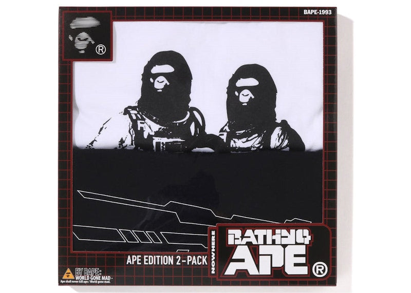 BAPE Package Box #1 Tee (Set of 2) Black White