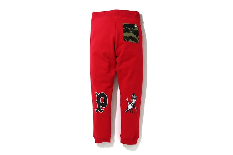 BAPE Panda Slim Sweatpants Red