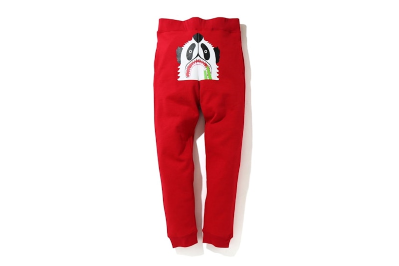 BAPE Panda Slim Sweatpants Red