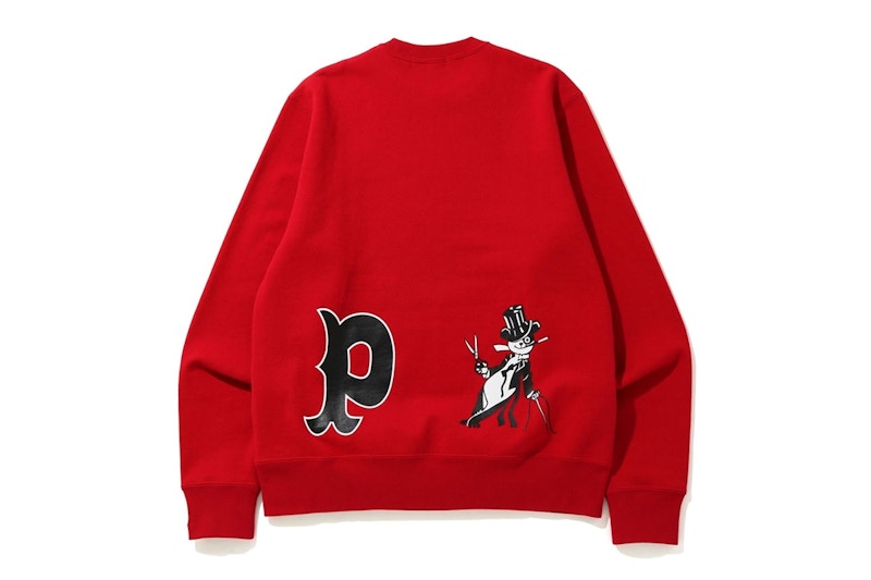 BAPE Panda Wide Crewneck Red
