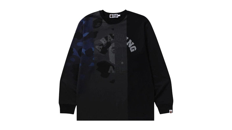 BAPE Patch Work Print Long Sleeve Tee Black