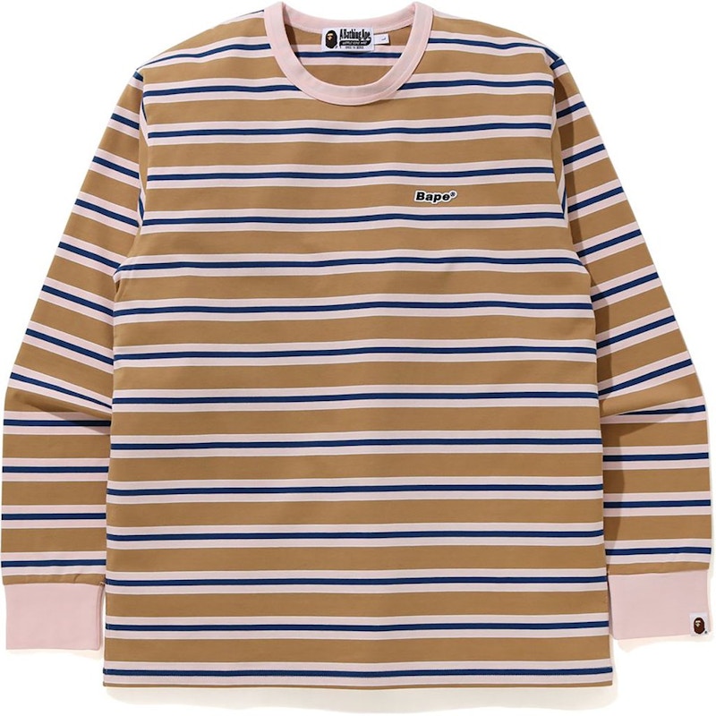 BAPE Patched Hoop L/S Tee Beige