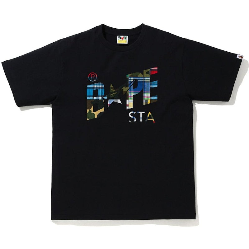 BAPE Patchwork Bapesta Logo T-shirt Black