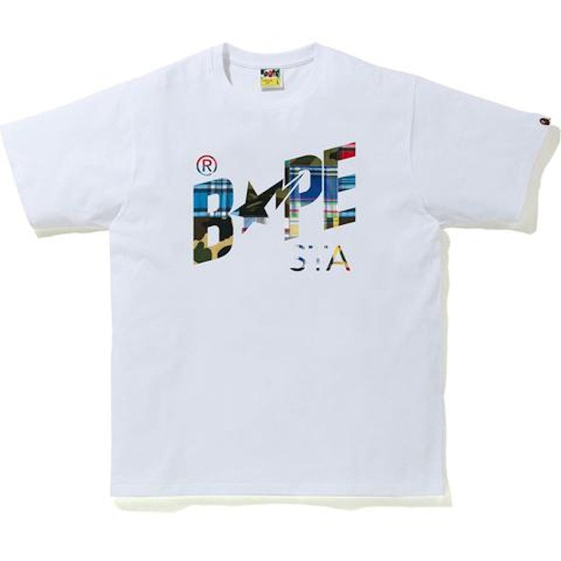 BAPE Patchwork Bapesta Logo T-shirt White