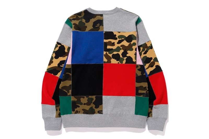 BAPE Patchwork Shark Wide Crewneck Multi