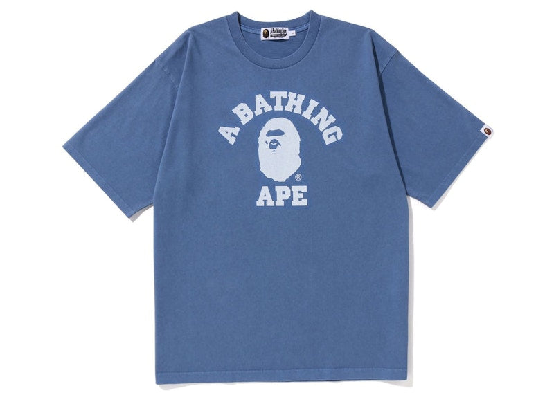 BAPE Pigment Dyed College Relaxed Fit Tee Navy