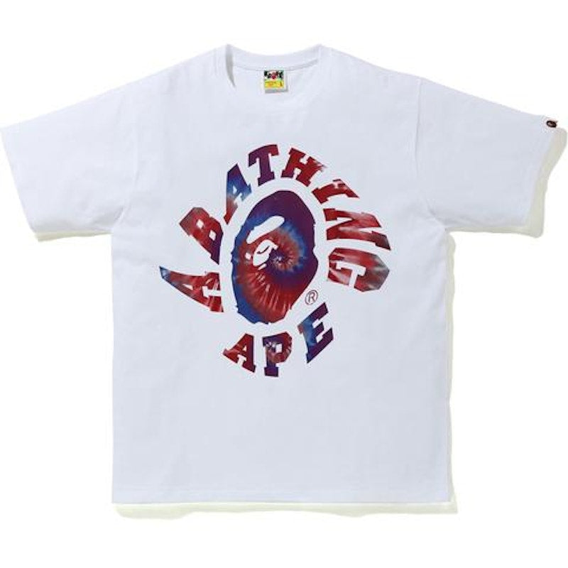 BAPE Pigment Tie Dye Twist College T-shirt White/Red