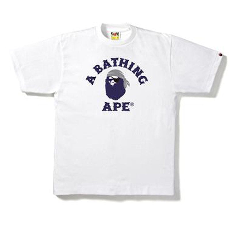 BAPE Pirate College Tee White/Purple