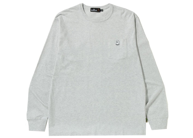 BAPE Pocket Wide Fit L/S Tee Gray