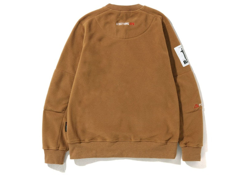 BAPE Polartech Wide Fit Crewneck Beige