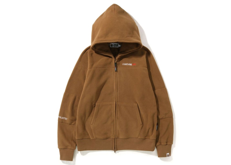 BAPE Polartech Wide Fit Full Zip Hoodie Beige