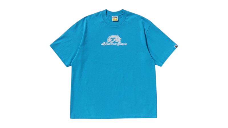 BAPE Kids Raindrop Ape Head Logo Relaxed Fit Tee Blue