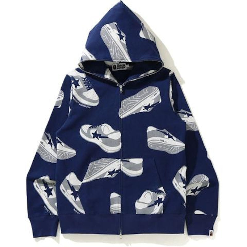 BAPE Random STA Full Zip Hoodie Navy