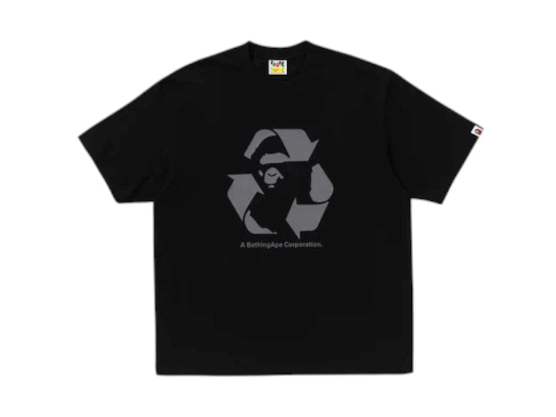 BAPE Recycle Motif Relaxed Fit Tee Black
