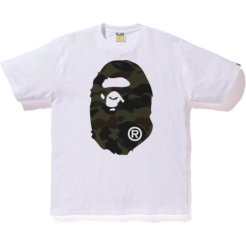 BAPE Reflector 1st Camo Big Ape Head Tee White/Green