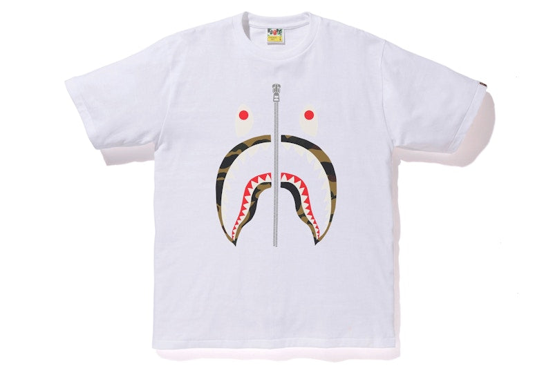 BAPE Reflector 1st Camo Shark Tee White/Yellow