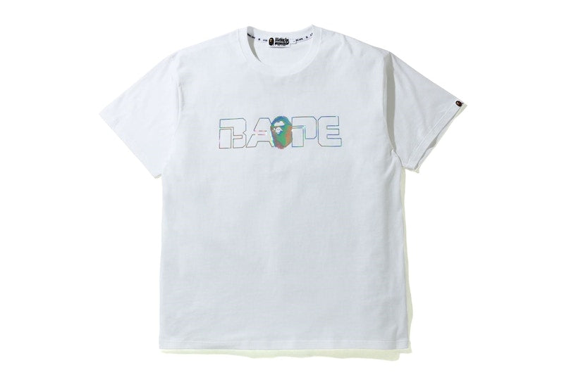 BAPE Relaxed Aurora Logo Tee White
