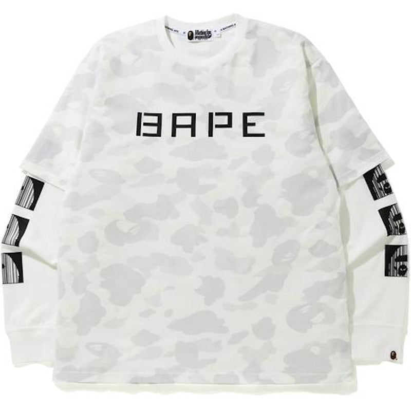 BAPE Relaxed City Camo Layered L/S Tee White