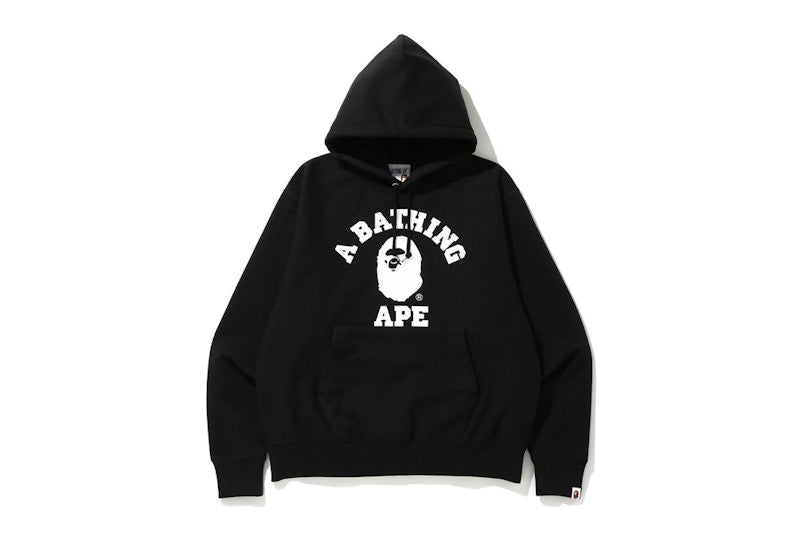 BAPE Relaxed Classic College Pullover Hoodie Black