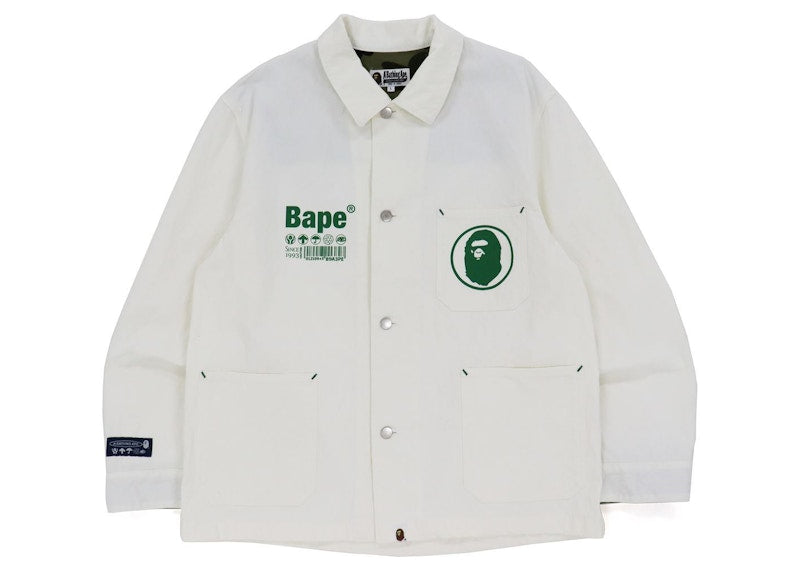 BAPE Relaxed Fit Coverall Jacket Ivory