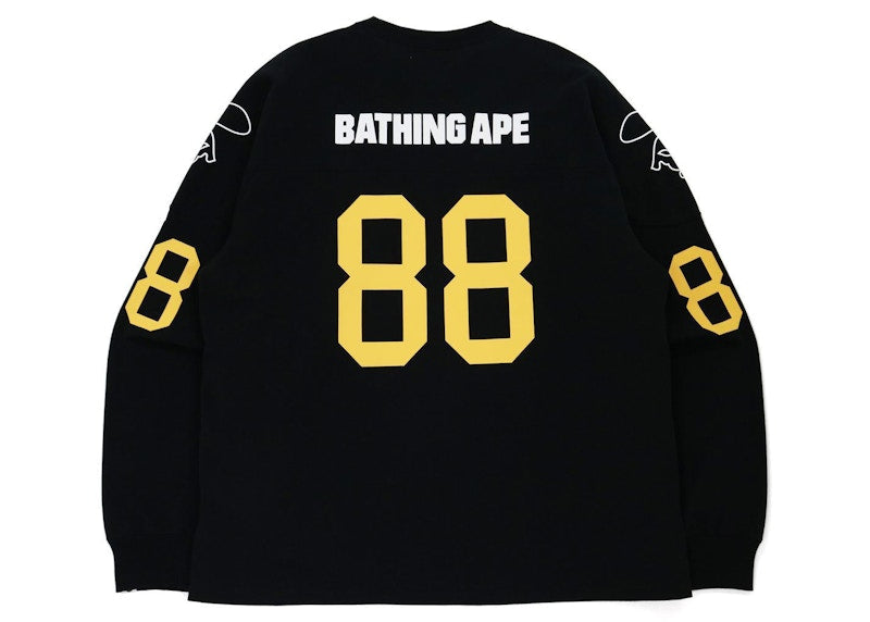 BAPE Relaxed Fit Football L/S Tee Black