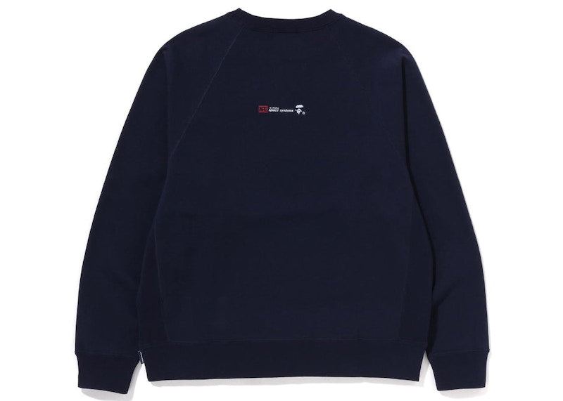 BAPE Relaxed Fit Space System Crewneck Navy