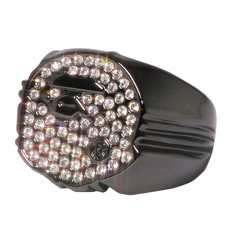 BAPE Rhinestone Ape Head Ring Black