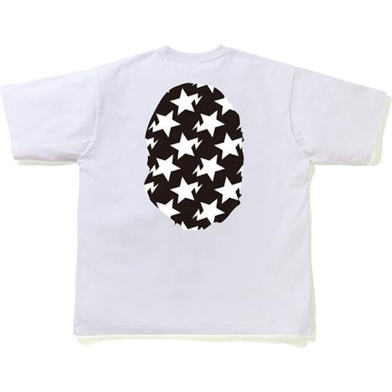 BAPE STA Pattern Big Ape Head Relaxed Tee White/Black